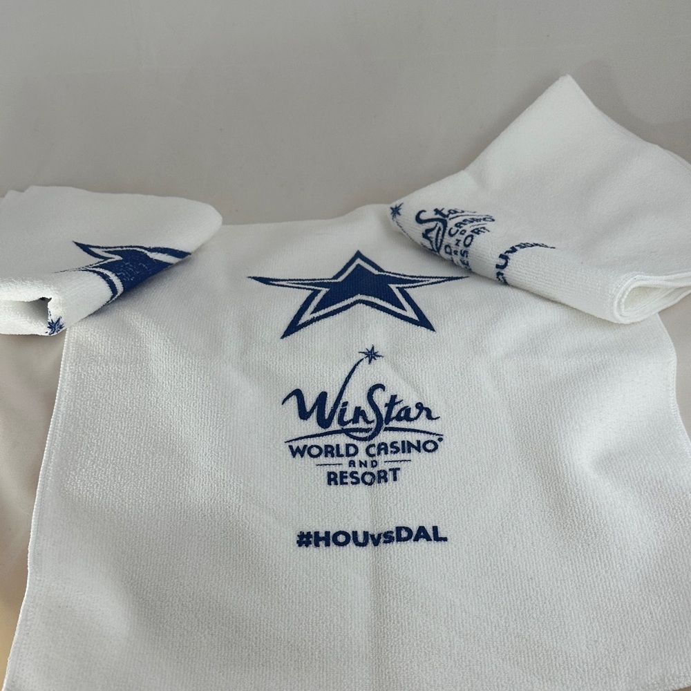 WinStar Casino White Towel with Dallas Cowboy Logo